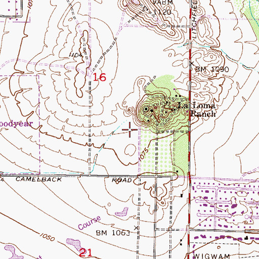 Topographic Map of La Loma Village, AZ