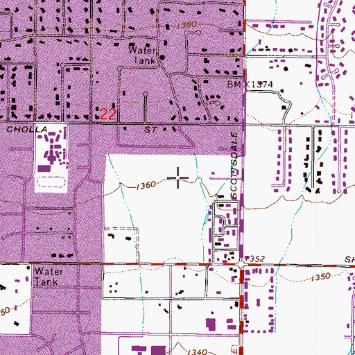 Topographic Map of Pueblo Norte Senior Living Community, AZ