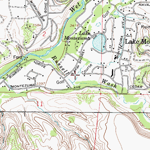 Topographic Map of BC Ranch Golf Club, AZ