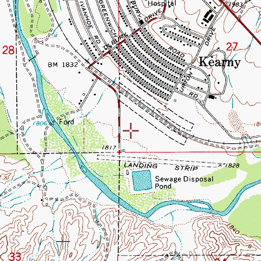 Topographic Map of Kearny Golf Course, AZ