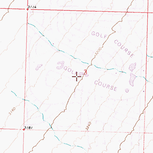 Topographic Map of Valle Vista Golf Club, AZ