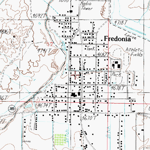 Topographic Map of Fredonia Post Office, AZ