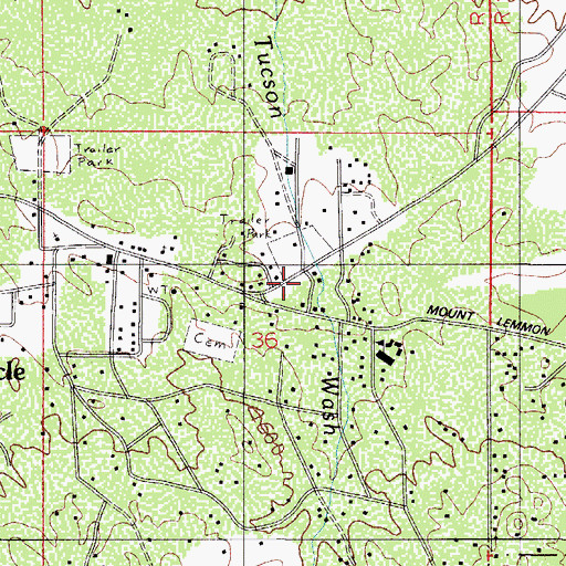 Topographic Map of Oracle Post Office, AZ