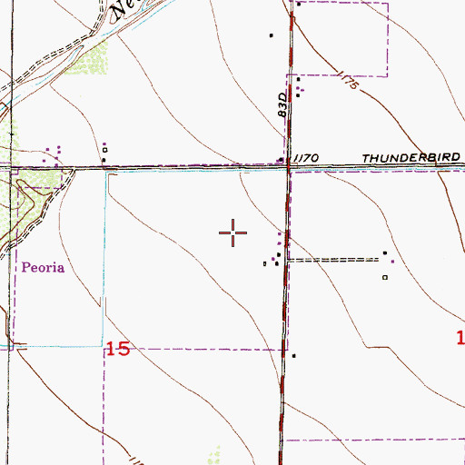 Topographic Map of Peoria Post Office, AZ