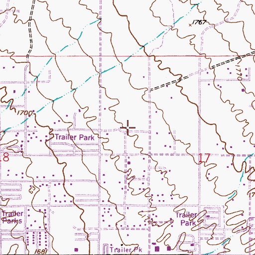 Topographic Map of Acacia Villa Mobile Home Park, AZ