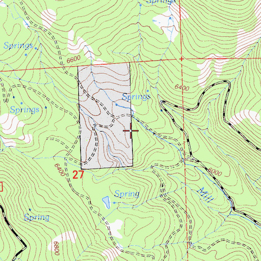Topographic Map of Mill Creek Trail, CA