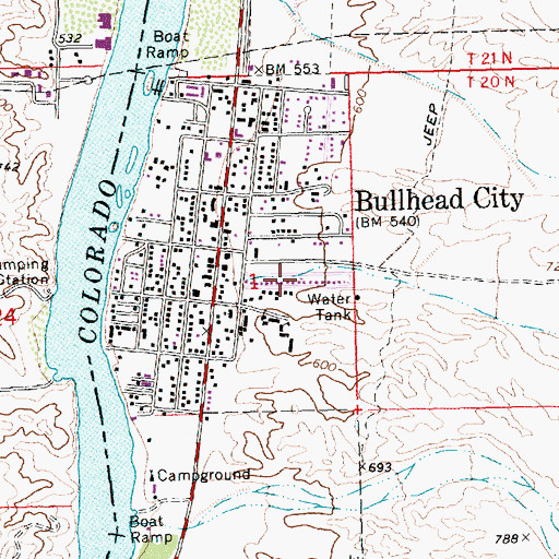 Topographic Map of Carefree Resort Mobile Home Park, AZ