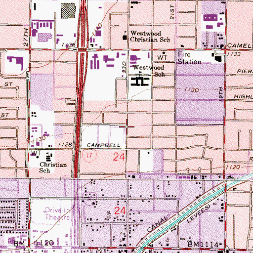 Topographic Map of Marc Atkinson Recreation Center, AZ