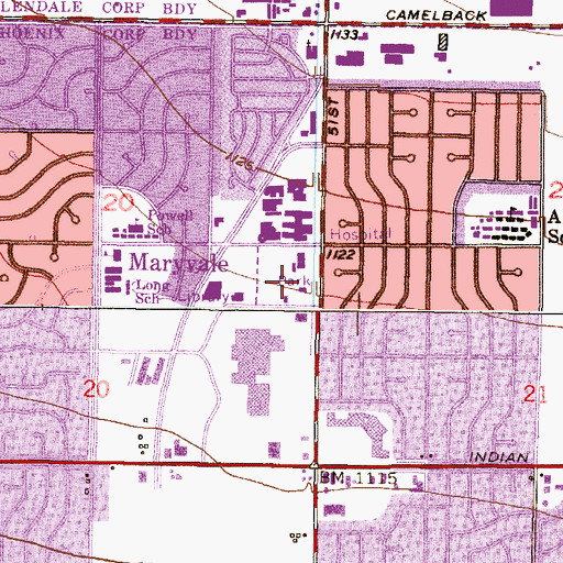 Topographic Map of Maryvale Community Center, AZ