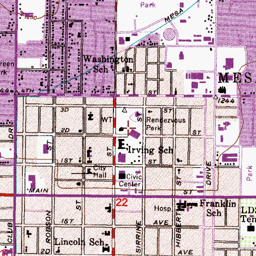 Topographic Map of Mesa Convention Center Building B, AZ