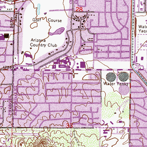 Topographic Map of Brighton Gardens of Scottsdale, AZ