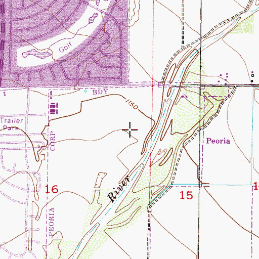 Topographic Map of Freedom Plaza in Peoria, AZ