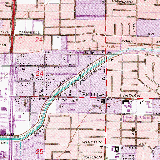 Topographic Map of Grace Healthcare of Phoenix, AZ