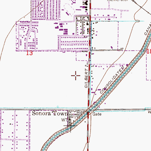 Topographic Map of Sunrise of Gilbert Assisted Living Center, AZ