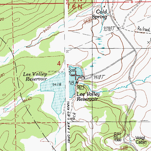 Topographic Map of Lee Valley Reservoir Boat Launch, AZ
