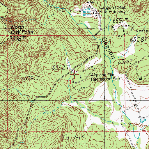 Topographic Map of Airplane Flat Campground, AZ