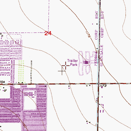 Topographic Map of Casa Del Sol Resort East Mobile Home Park, AZ