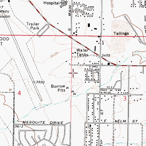 Topographic Map of Cottonwood Heights Mobile Home Park, AZ