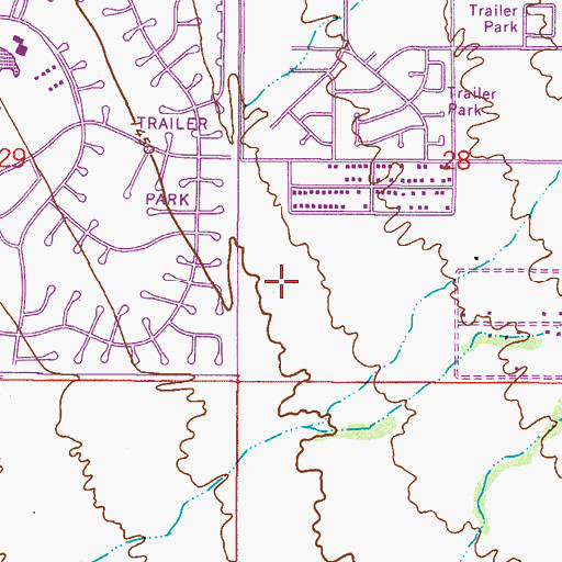 Topographic Map of Crescent Run Mobile Home Park, AZ