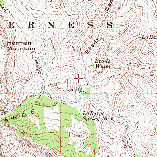 Topographic Map of Brads Canyon, AZ