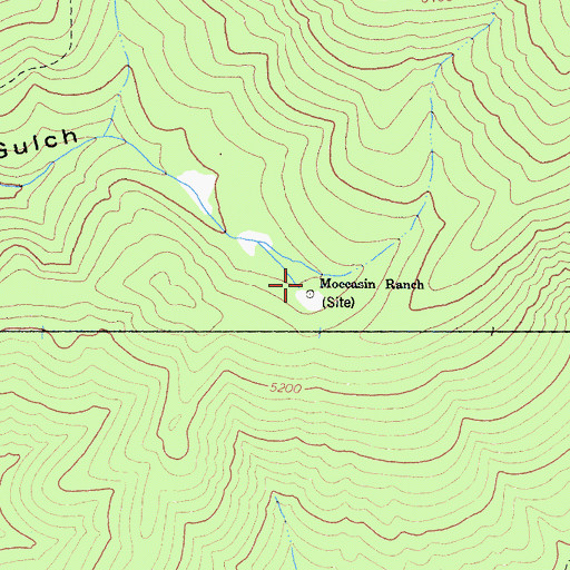 Topographic Map of Moccasin Ranch, CA