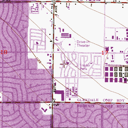 Topographic Map of Glendale Cascade Mobile Home Park, AZ