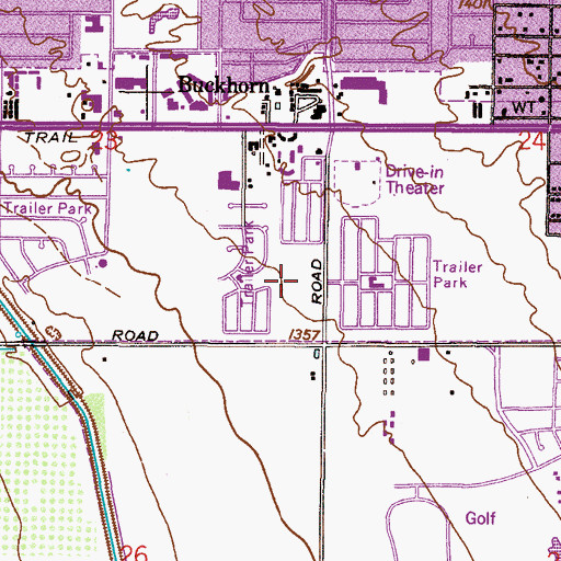 Topographic Map of Park Place Mobile Home Park, AZ