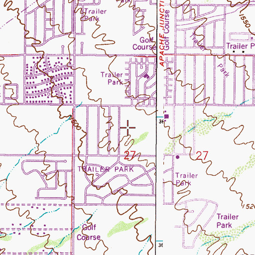 Topographic Map of Sierra Estates Mobile Home Park, AZ