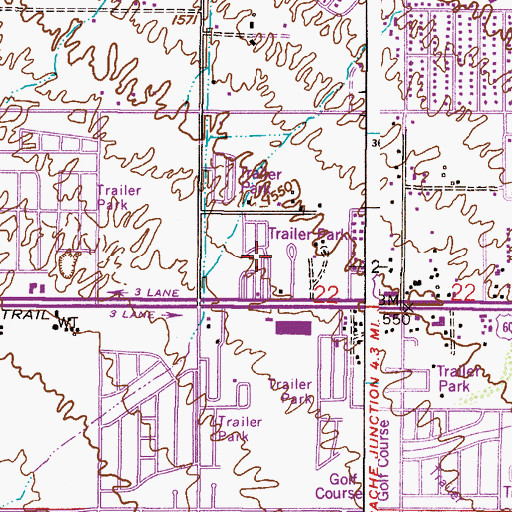 Topographic Map of Silver Spur Ranch Mobile Home Park, AZ