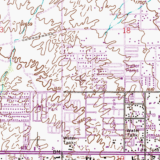 Topographic Map of Silverado Estates Mobile Home Park, AZ
