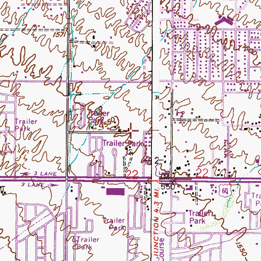 Topographic Map of Sunny Crest Mobile Home Park, AZ