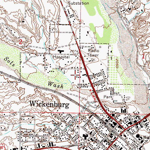Topographic Map of Valle Vista Trailer Park, AZ