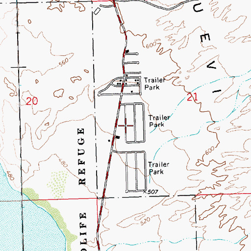 Topographic Map of Valley Manor Mobile Home Park, AZ