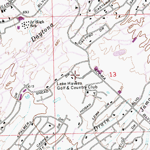Topographic Map of London Bridge Golf Course, AZ