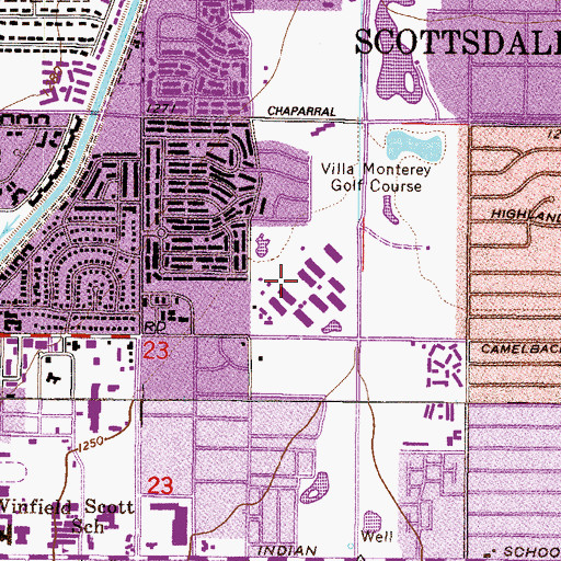 Topographic Map of Scottsdale Shadows Golf Course, AZ