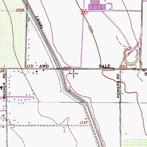 Topographic Map of Superstition Springs Golf Club, AZ