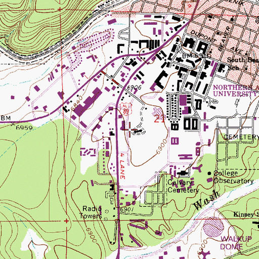 Topographic Map of Riordan Mansion State Historic Park, AZ