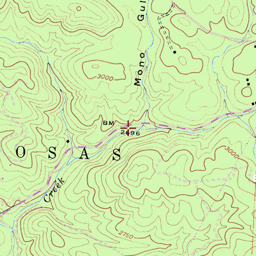 Topographic Map of Mono Gulch, CA