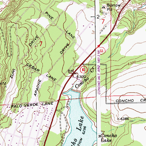 Topographic Map of Concho Post Office, AZ