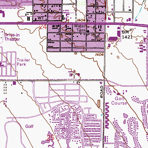 Topographic Map of Mesa Desert Post Office, AZ