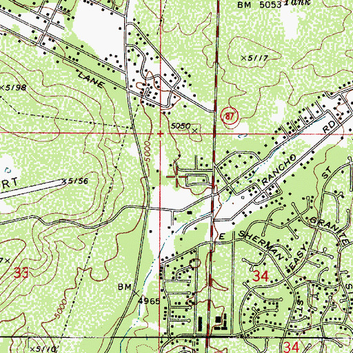 Topographic Map of Oak Park Mobile Home Park, AZ