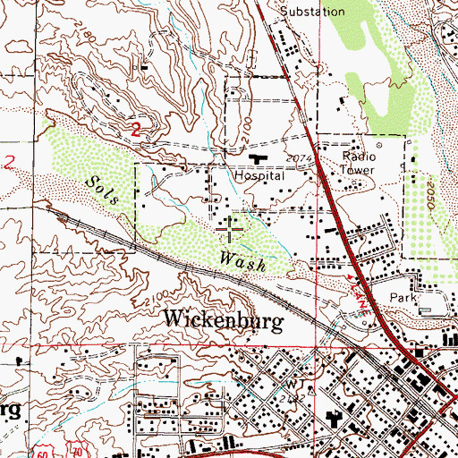 Topographic Map of Palm Drive Trailer Ranch, AZ