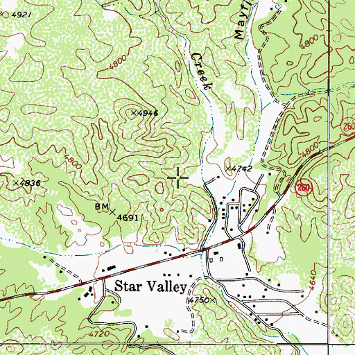 Topographic Map of Ponderosa Glen Mobile Home Park, AZ