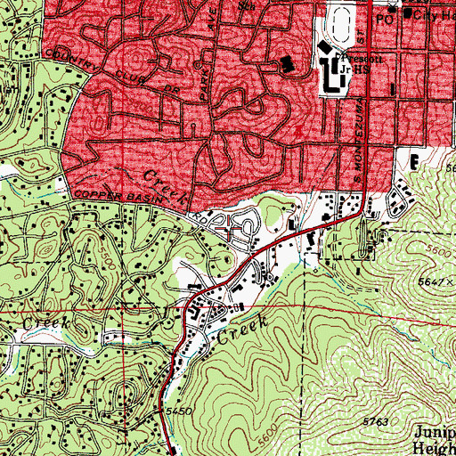 Topographic Map of Prescott Gardens Mobile Home Park, AZ