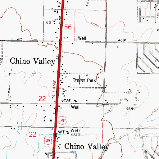 Topographic Map of Roadrunner Mobile Home Park, AZ