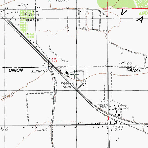 Topographic Map of Santiago Silver Creek Mobile Home Park, AZ