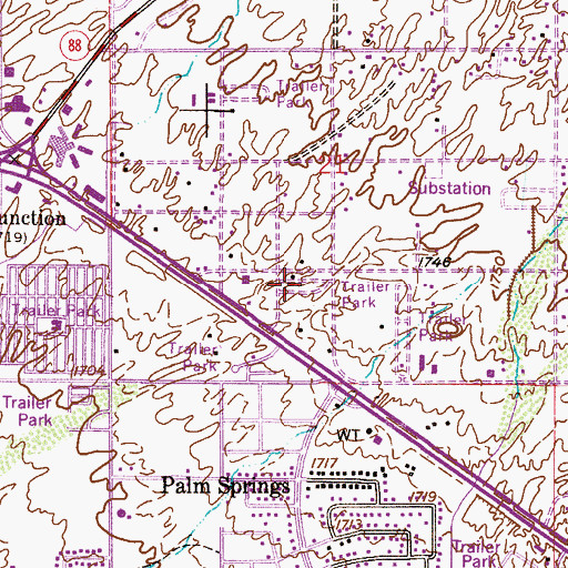 Topographic Map of Superstition Mobile Ranch, AZ