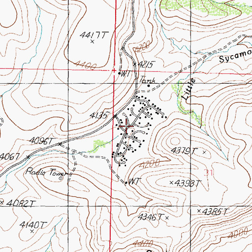 Topographic Map of Sycamore Mobile Home Park, AZ