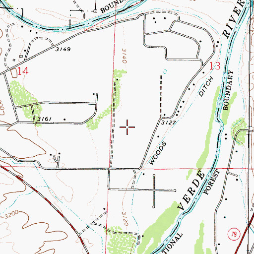 Topographic Map of The Willows at Camp Verde Mobile Home Park, AZ