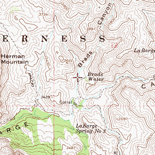 Topographic Map of Brads Water, AZ